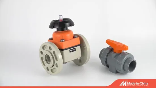 Plastic PVC PVDF PP Pph CPVC UPVC Hand Lever Gear Wheel Weir Diaphragm Valve Butterfly Valve/Flange True Union Ball Valve/Pneumatic Electric Swing Check Valve