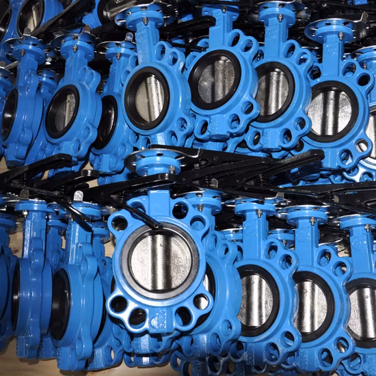 OEM industrial de fábrica DN50 PN16 Di manual de válvula de mariposa de oblea de acero inoxidable