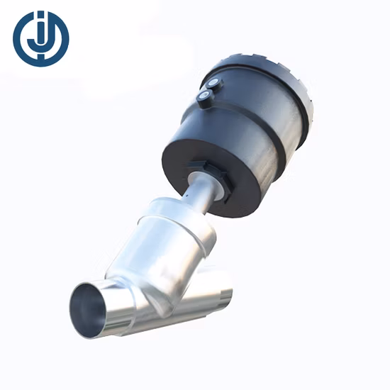 Válvula de pistón de asiento angular hembra anticorrosión accionada por aire de acero inoxidable